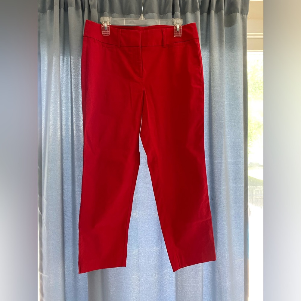 Ann Taylor Vibrant Red Cropped Pants Ann Taylor 6